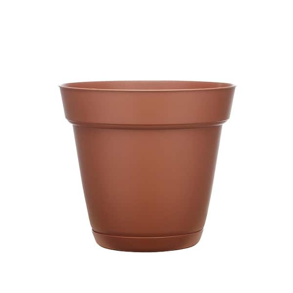 Southern Patio Graff Large 15.9 in. x 14.25 in. Light Terracotta Resin Indoor/Outdoor Planter with Saucer