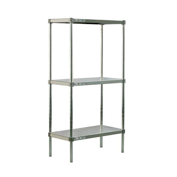 New Age Industrial 3-Shelf Aluminum Solid Top Style Adjustable Shelving