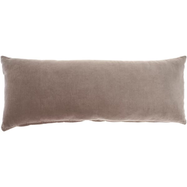 Mina Victory Lifestyles Taupe 12 in. x 30 in. Rectangle Throw Pillow