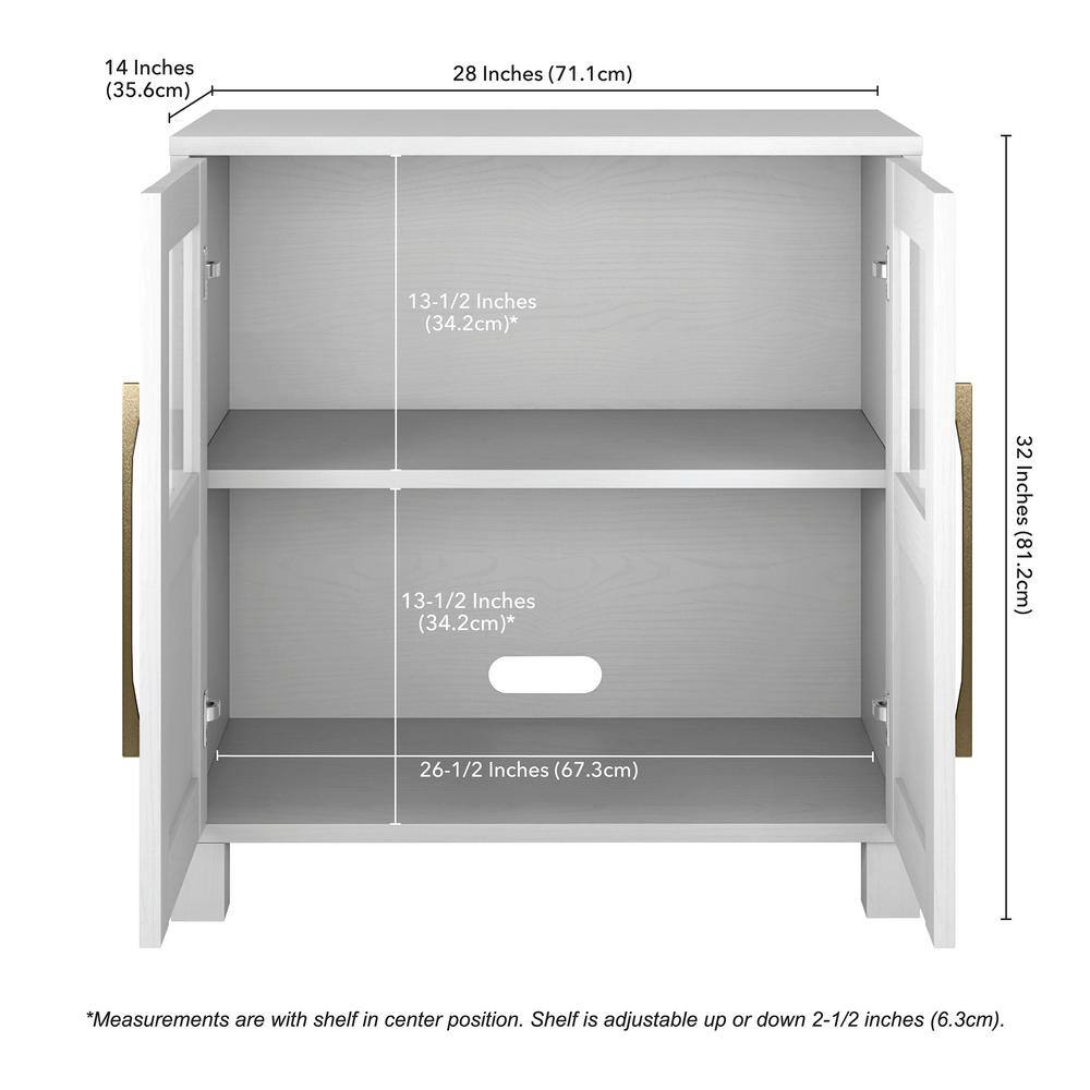 White MDF Freestanding Office Cabinet with Adjustable Shelving