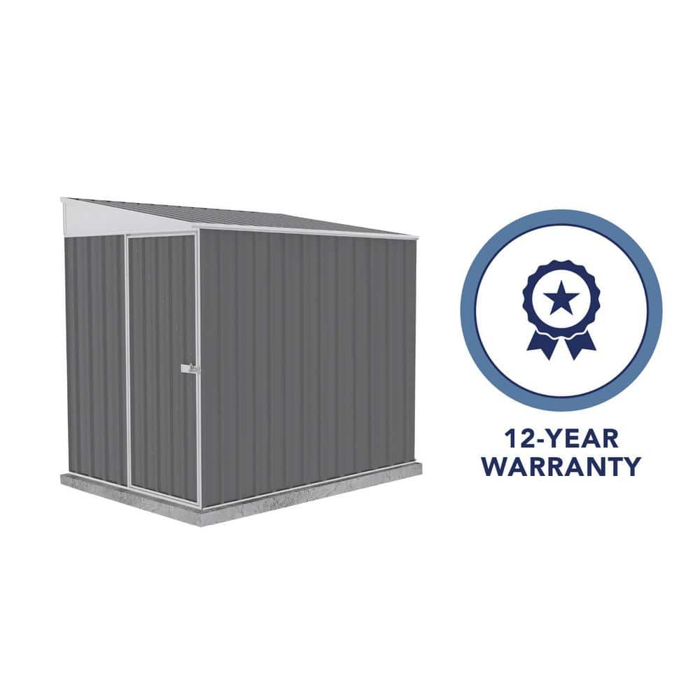 Absco 5' x 7' Gray Metal Bike Storage Shed