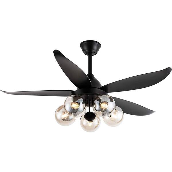 W 48 In Indoor Black Ceiling Fan With Light Kit And Remote Control Led No Bulb Wsrs1110 The Home Depot Remote Control Led Ceiling Light, Home Depot Black Ceiling Fans