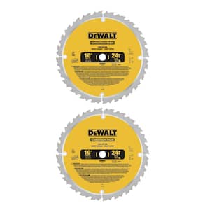 Construction 10 in. 24-Teeth Thin Kerf Table Saw Blade (2-Pack)