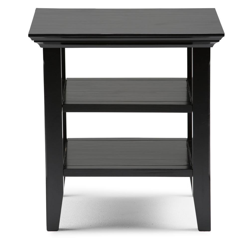 Tobacco Brown Solid Pine Square End Table with Storage