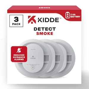 3 Pack Battery Powered Smoke Detector with Alarm LED Warning Lights
