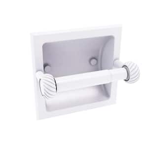 Continental Collection Recessed Toilet Tissue Holder with Twisted Accents in Matte White