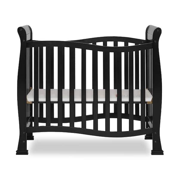 Dream On Me Piper 4-in-1 Black Convertible Mini Crib