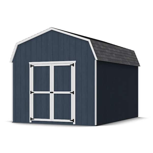 Value Gambrel 10 ft. x 14 ft. Outdoor Wood Storage Shed Precut Kit with 6 ft. Sidewalls and Floor (140 sq. ft.)