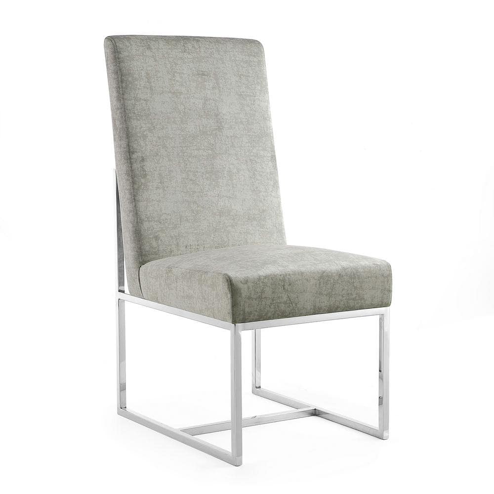 Element High-Back Steel Velvet Upholstered Dining Chair