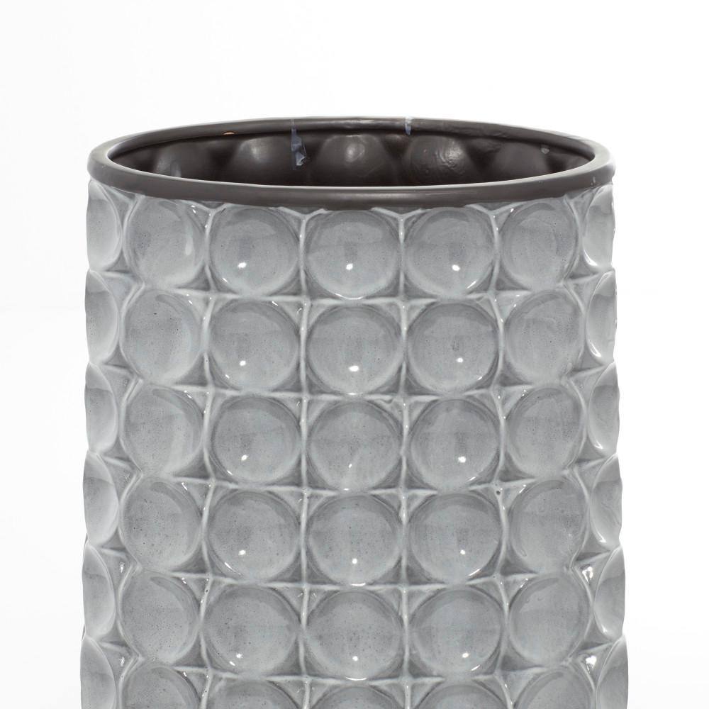 Silver Geometric Pattern Ceramic Decorative Vase