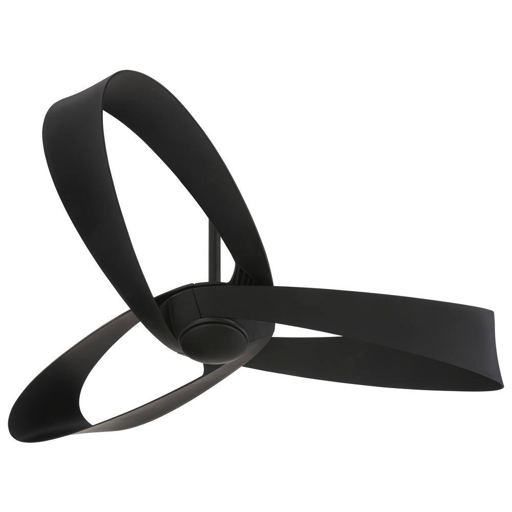 52" Black ABS Blade Ceiling Fan with Remote Control