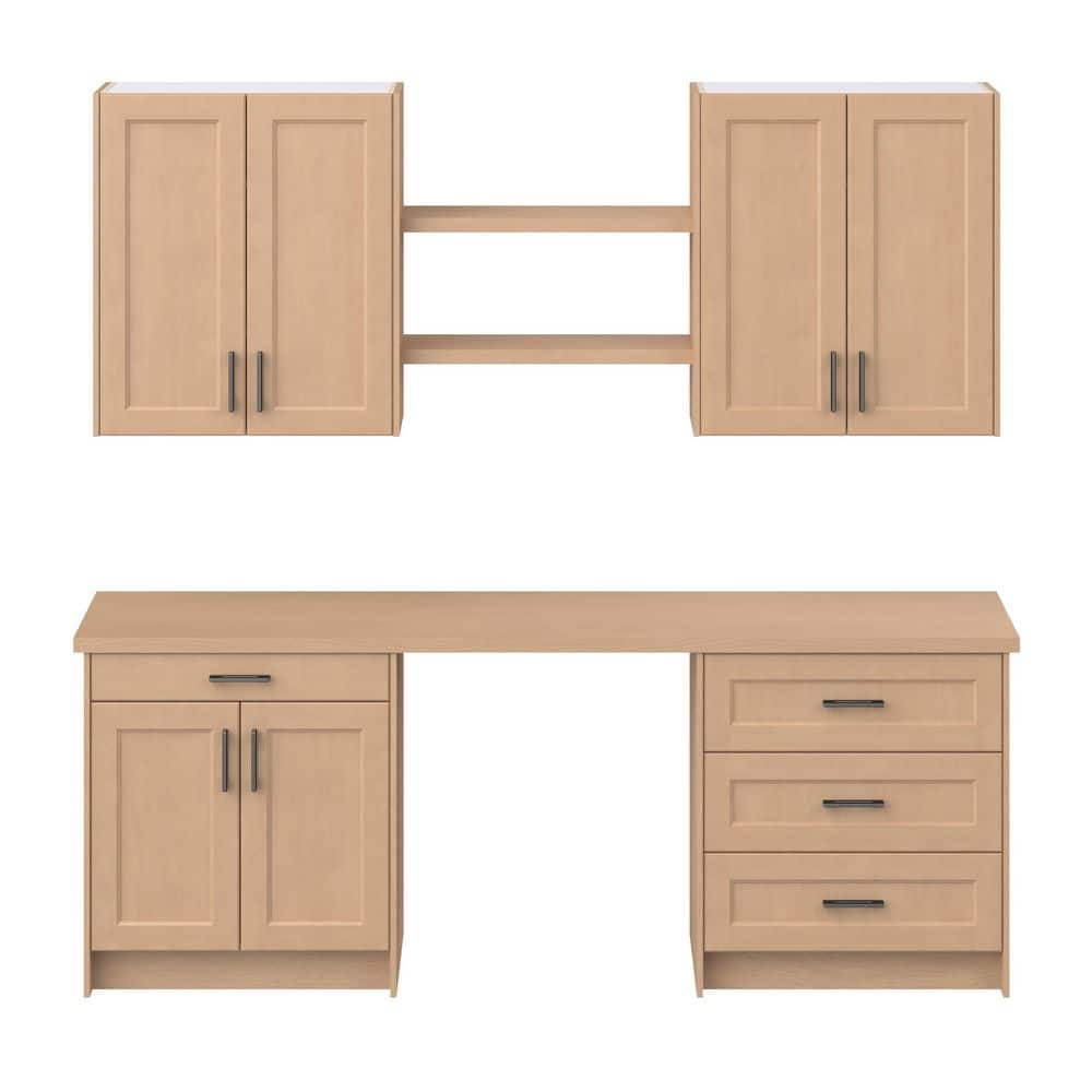 Lakewood 90 in. W x 89.5 in. H x 24 in. D Sugar Cookie Office Base Cabinet Bundle price history on PriceWatchPro