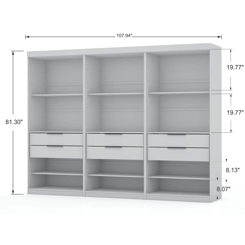 Midnight Blue 3-Piece Wood Wardrobe Closet Set