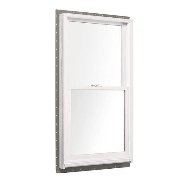 Andersen 33-5/8 in. x 56-7/8 in. 400 Series White Clad Wood Tilt-Wash Double-Hung Window with Low-E Glass, White Int & Stone Hdw