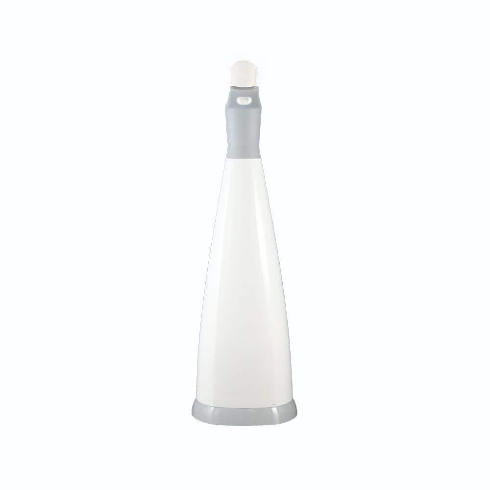White and Gray No-Drip Toilet Brush Set with Caddy