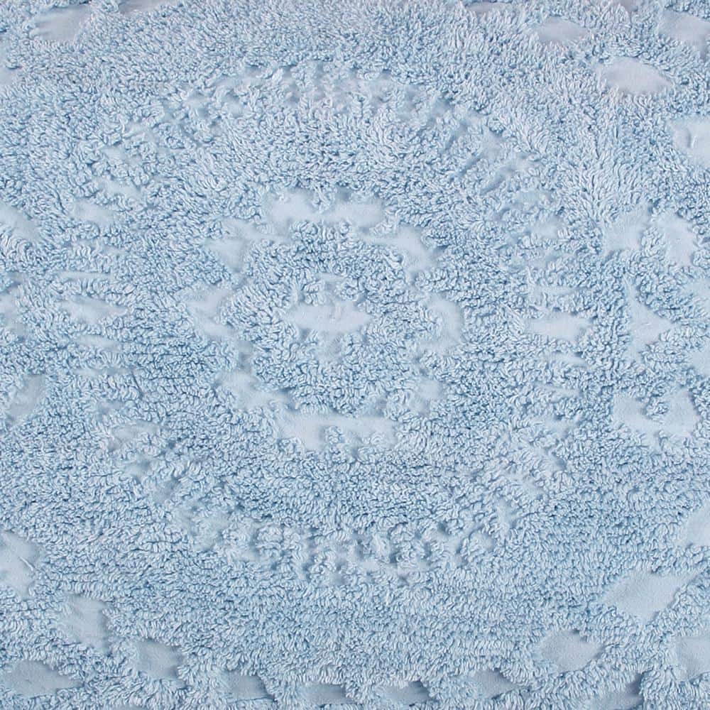 Blue Cotton Tufted Floral Euro Sham