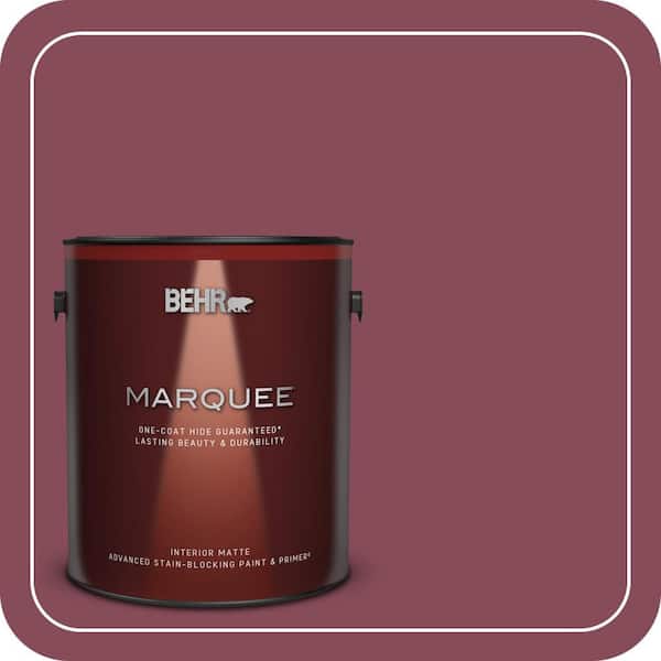 BEHR MARQUEE 1 gal. #MQ1-02 Wine Not One-Coat Hide Matte Interior Paint &  Primer 145301