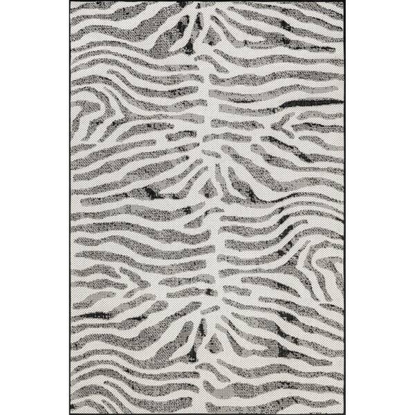 nuLOOM Katrine Zebra Black 4 ft. x 6 ft. Indoor/Outdoor Area Rug