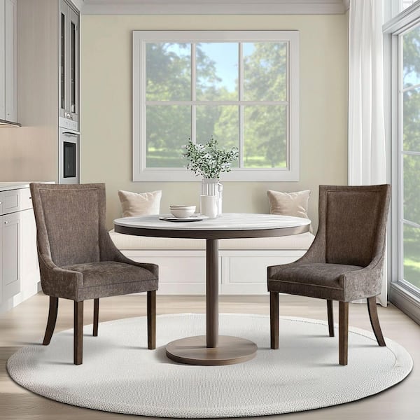 MADISON PARK Signature Ultra Brown Polyester Dining Side Chair (Set of 2)