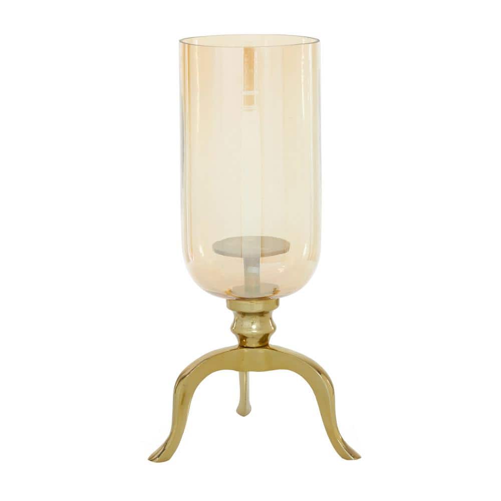 Gold Aluminum 18" Hurricane Candle Lantern