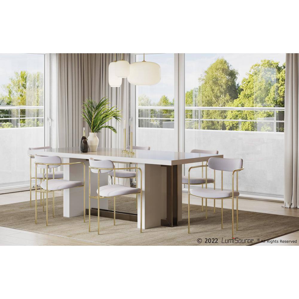 Pearl Silver Velvet Upholstered High Slat Metal Armchair