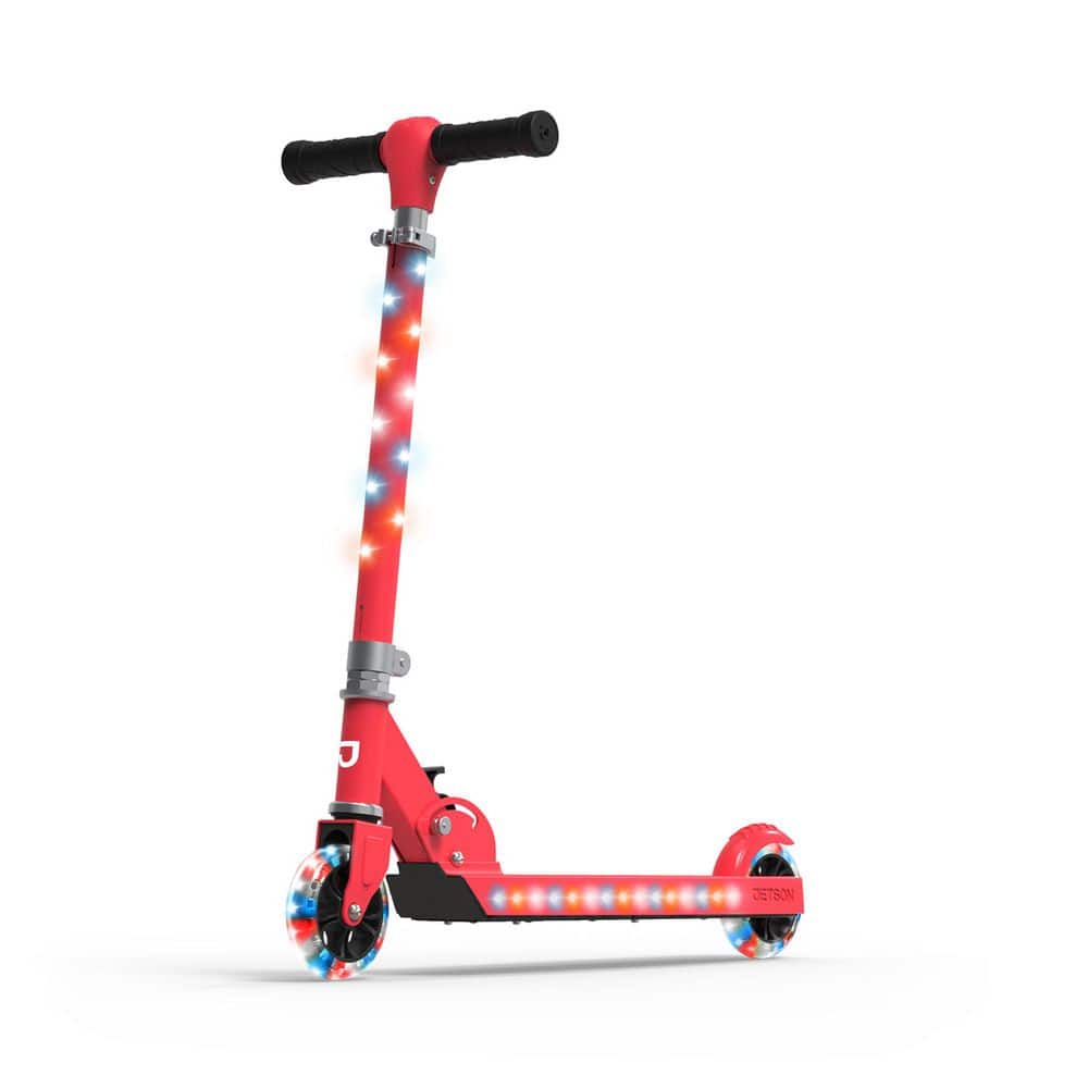 2 Wheel Light Up Scooter Adjustable Kick Ride On Toy for
