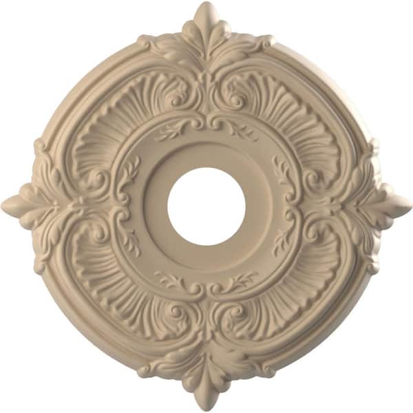 Ekena Millwork 16 in. O.D. x 3-1/2 in. I.D. x 1 in. P Attica Thermoformed PVC Ceiling Medallion in UltraCover Satin Smokey Beige