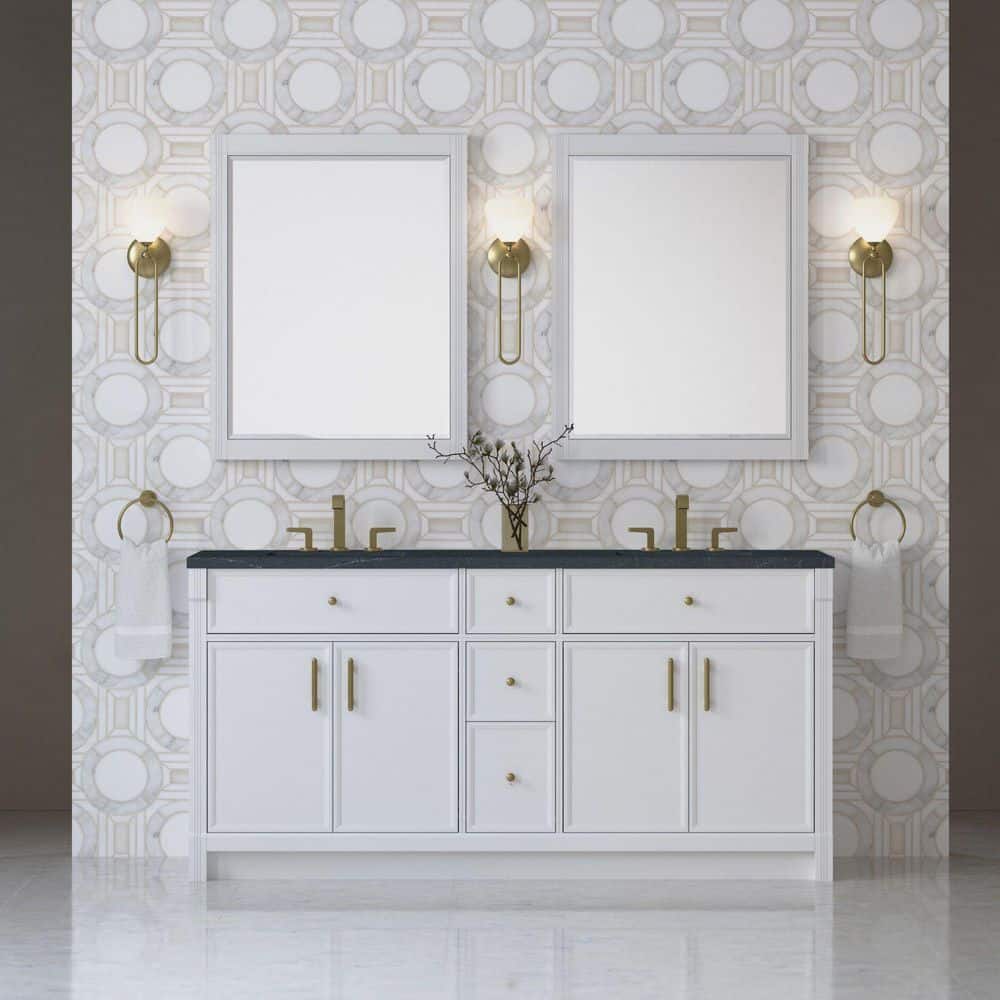 Bellshire 72.0 in. Double Bath Vanity in Bright White with Charcoal Soapstone Quartz Top price history on PriceWatchPro