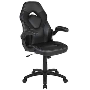 Black LeatherSoft Upholstery Racing Game Chair