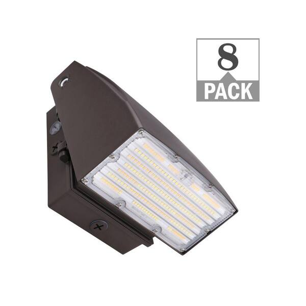 250-Watt Equivalent VersaPak Integrated LED Bronze Wall Pack Light Adjustable 6600-10800 Lumens and CCT (8-Pack)