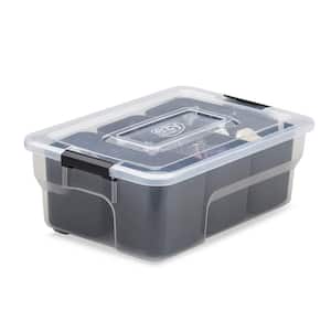 5 Qt. Sort It Storage Container Box with Removable Cups, Clear