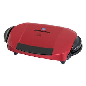 5 Serving Red Removable Plate and Panini Press Grill