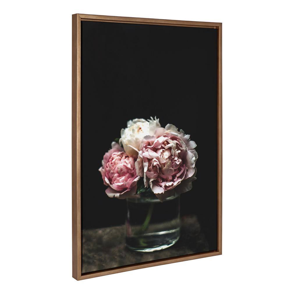 Gold Framed Peony Canvas Wall Art, 23x33