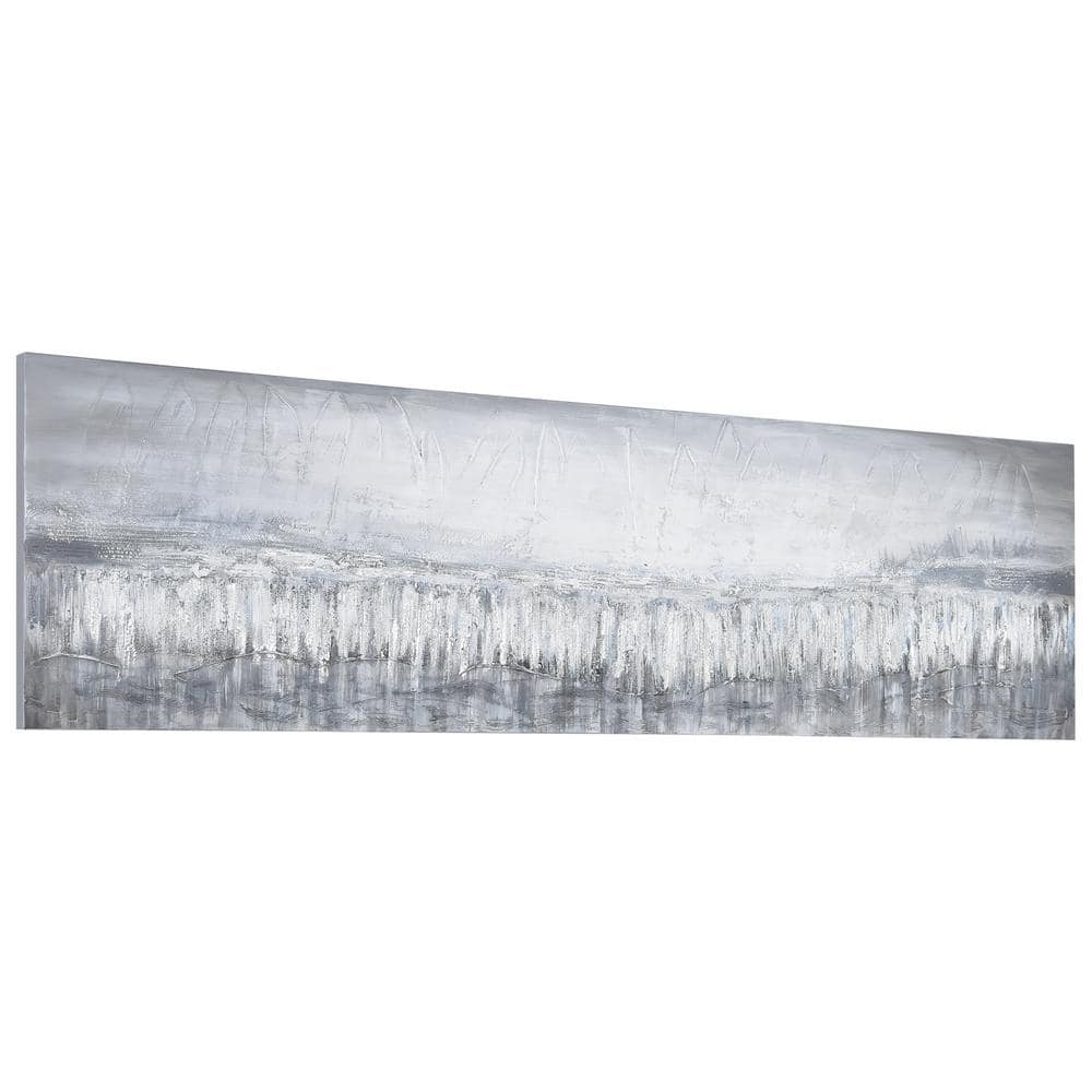 Silver Dust Textured Metallic Abstract Landscape Canvas Art, 20" x 72"