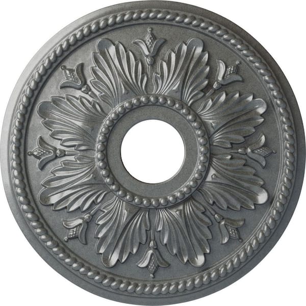 Ekena Millwork 2-3/4 in. x 18-1/8 in. x 18-1/8 in. Polyurethane Edinburgh Ceiling Medallion, Platinum