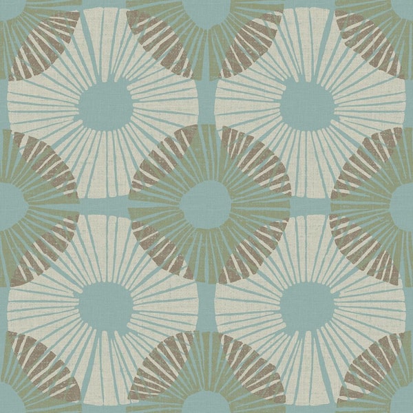 NuWallpaper Superbloom Blue Chocolate Matte Vinyl Peel and Stick Wallpaper Sample