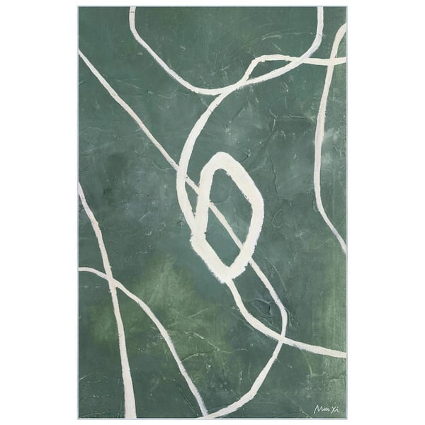 Empire Art Direct Green 5 ft. x 8 ft. Grafica Washable Abstract Art Area Rug