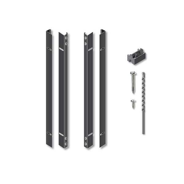 OUTDECO 24 in. Galvanized Steel Adjustable Slat Fence Frame Kit