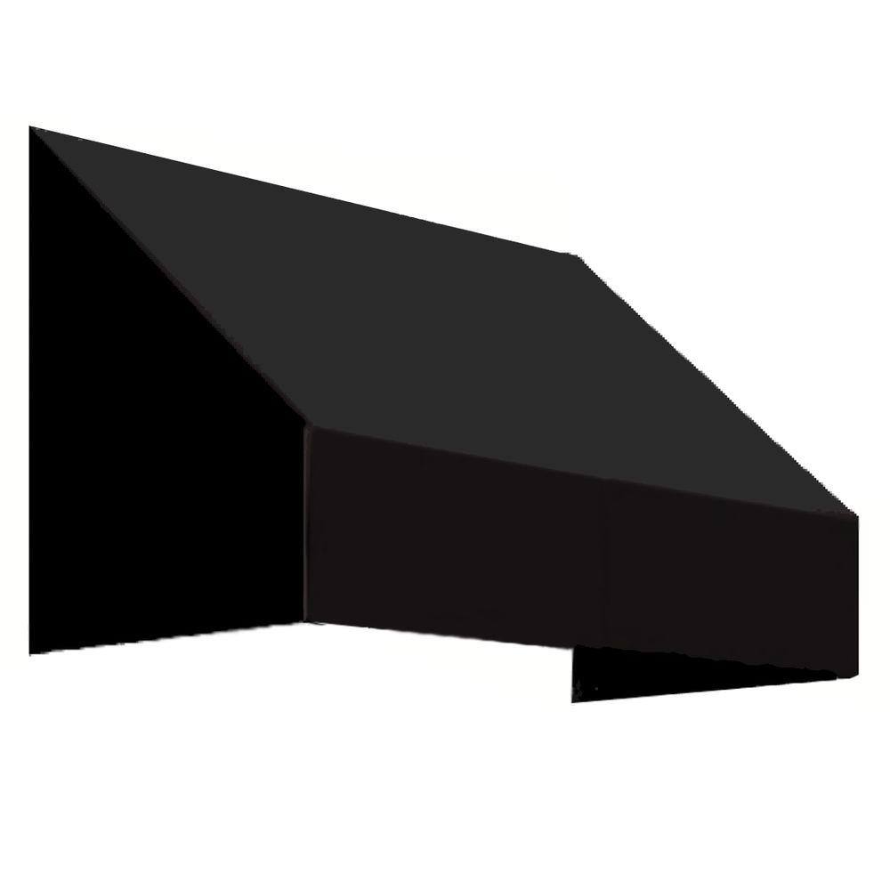 New Yorker Black Acrylic Fabric Fixed Awning with Aluminum Frame