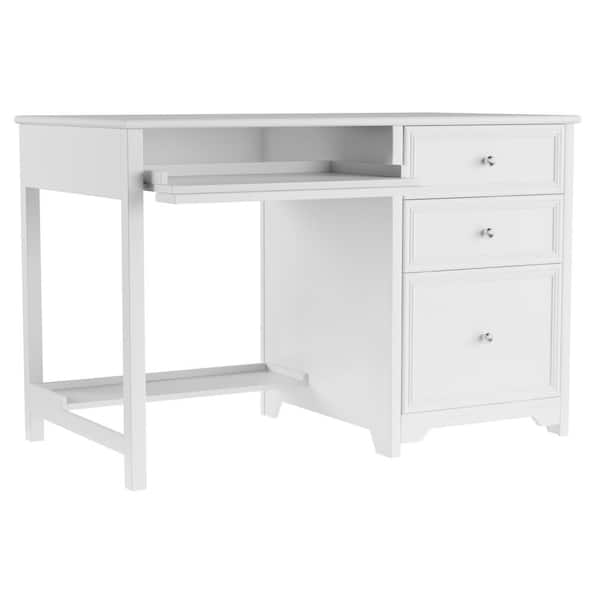 White Desk With Drawers Home Depot On, White Desk 100cm Wide With Drawers And Shelves