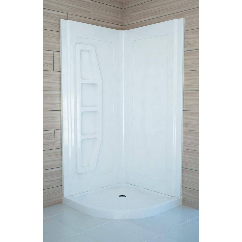 Gradient White Acrylic 74" Two Panel Shower Wall