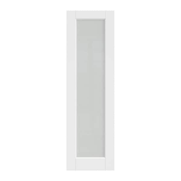 24 in. x 96 in. 1-Lite Frosted Glass Solid Core White Primed Interior Door Slab No Hardware Included for Pantry