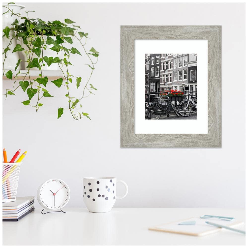 Dove Greywash Narrow Wood Wall Picture Frame 11x14