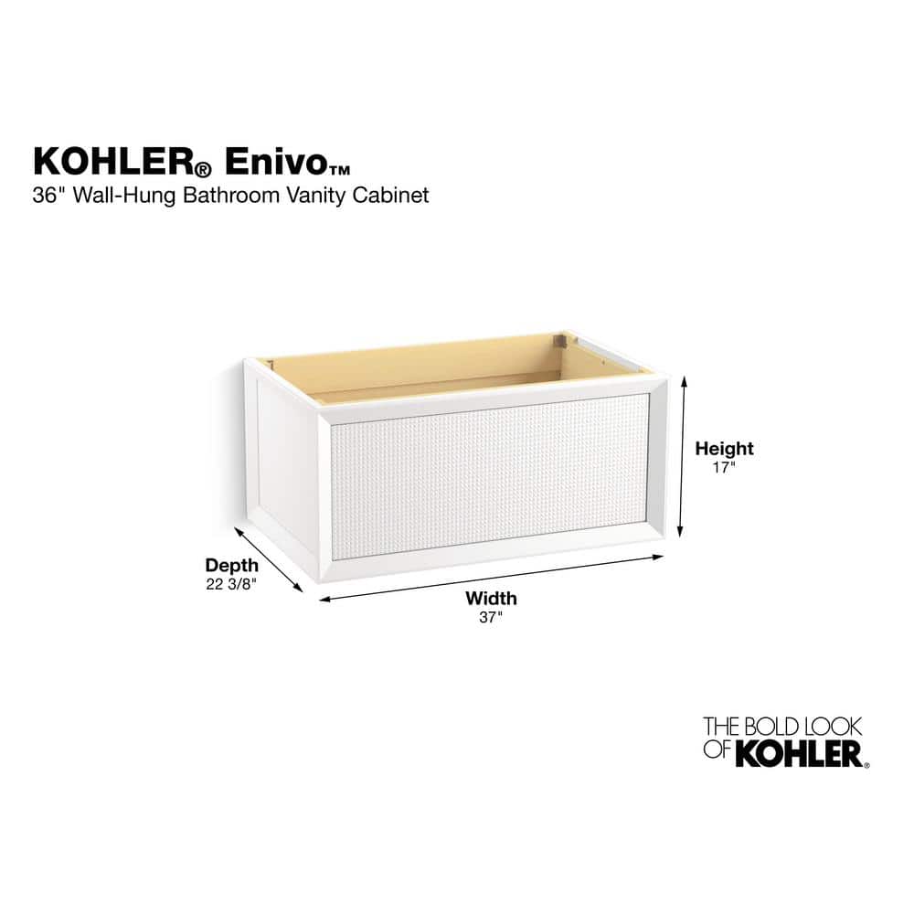 Enivo 37" White Solid Wood Floating Bathroom Vanity