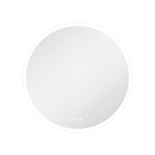36 in. W x 36 in. H Round Frameless LED Wall Bathroom Vanity Mirror, Tempered Glass
