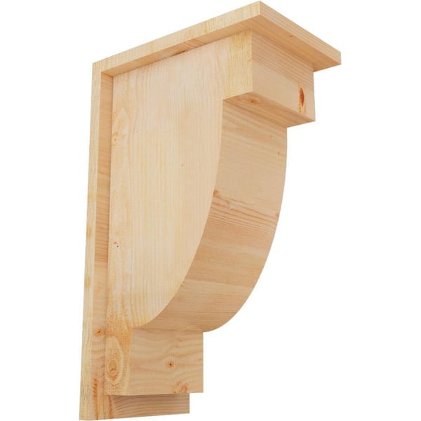 Ekena Millwork 8 in. x 12 in. x 20 in. Douglas Fir Alpine Rough Sawn Corbel with Backplate