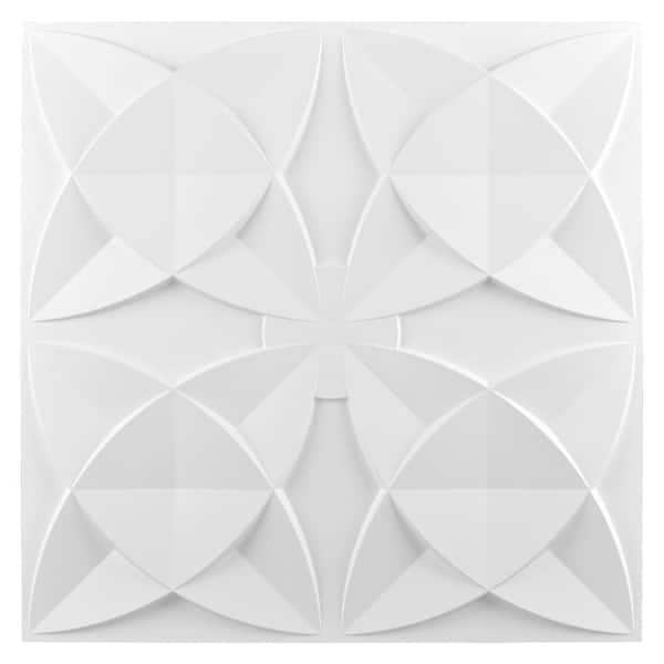 Art3dwallpanels White Matte 2 ft. x 2 ft. Decorative Wall Panel Lay-In Glue Ceiling Tile Grop in Ceiling Wall Panel (48 sq. ft./case)