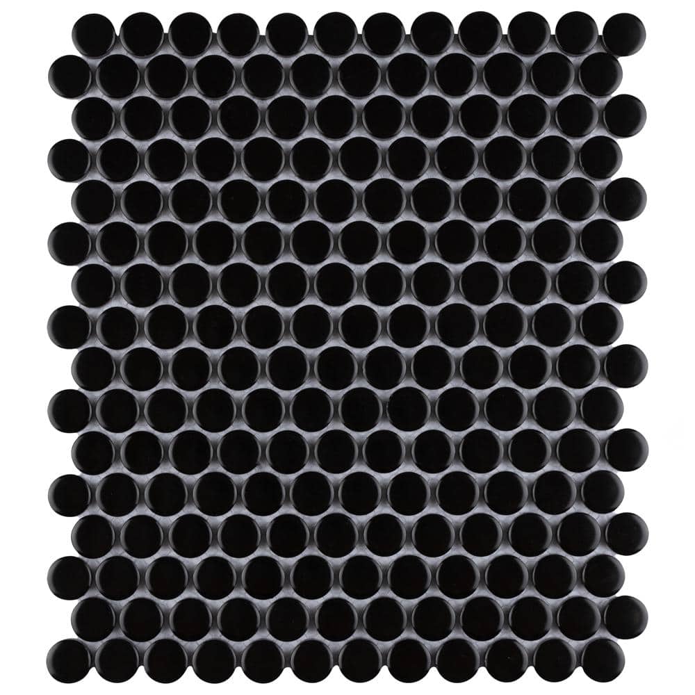 Metro Penny Matte Black 6 in. x 6 in. Porcelain Mosaic Take Home Tile Sample price history on PriceWatchPro