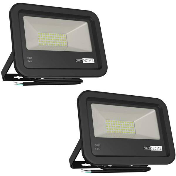 VIVOHOME 50-Watt LED Daylight White Outdoor Flood Lights (2-Pack )