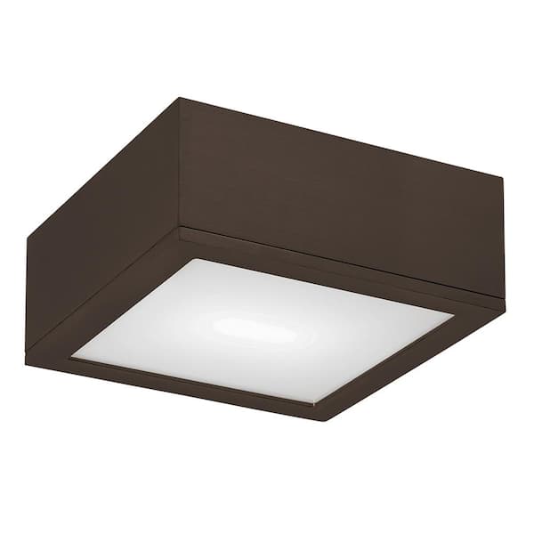 WAC Lighting Rubix 10 in. 1-Light Bronze ENERGY STAR LED Indoor or Outdoor Flush Mount